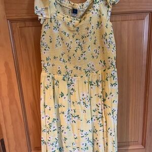 Floral Yellow Kids Dress